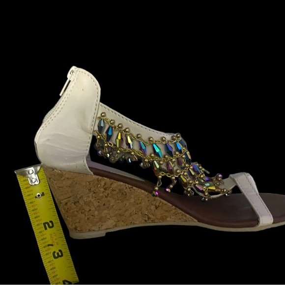 Beaded Wedge Heel Bohemian Sandals Shoes - Picture 6 of 16